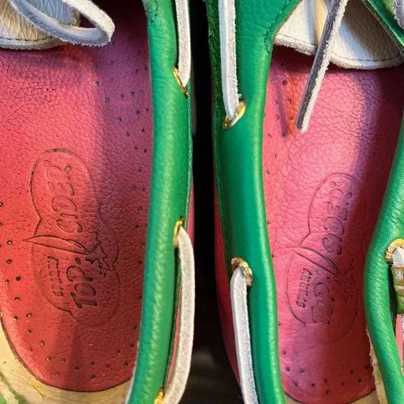 Topsider Sperry woman’s Colorful pink and green Boat Sz 8.5 woman - Picture 5 of 7